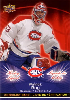 #CL1 Patrick Roy - Montreal Canadiens - 2009-10 Upper Deck McDonald's - Checklists Hockey