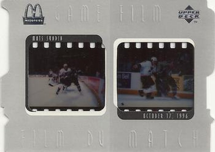 #F10 Mats Sundin - Toronto Maple Leafs - 1997-98 Upper Deck Ice McDonald's - Game Film Hockey