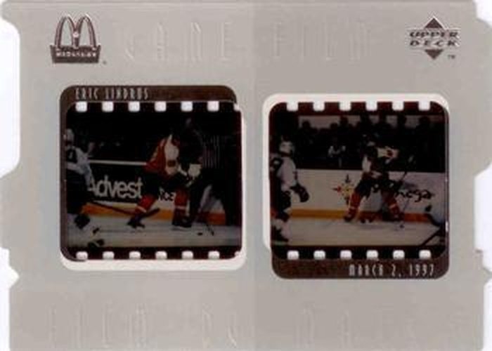 #F4 Eric Lindros - Philadelphia Flyers - 1997-98 Upper Deck Ice McDonald's - Game Film Hockey