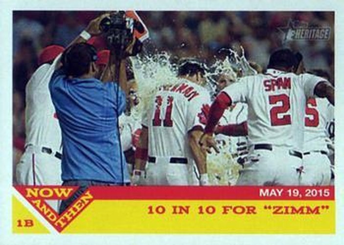#NT-10 Ryan Zimmerman - Washington Nationals - 2015 Topps Heritage - Now and Then Baseball