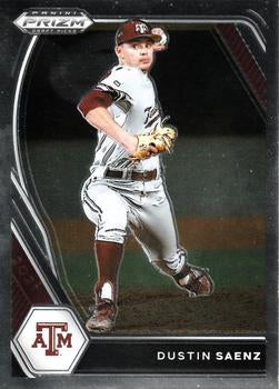 #PDP112 Dustin Saenz - Texas A&M Aggies - 2021 Panini Prizm Draft Picks - Pink Velocity Prizm Baseball
