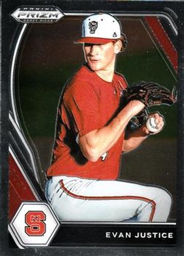 #PDP140 Evan Justice - NC State Wolfpack - 2021 Panini Prizm Draft Picks - Pink Velocity Prizm Baseball