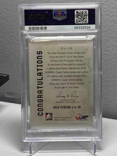 2012 ITG Heroes & Pros. Nathan Mackinnon/Jonathan Drouin Avalanche & Mooseheads Teammates PSA 8