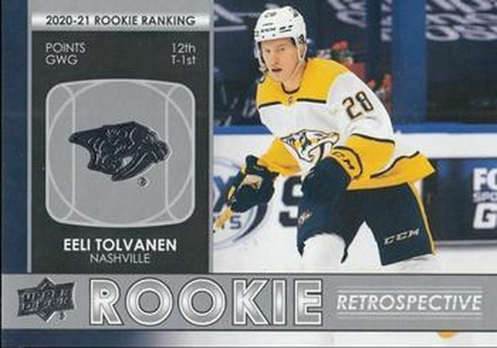 #RR-12 Eeli Tolvanen - Nashville Predators - 2021-22 Upper Deck - Rookie Retrospective Hockey