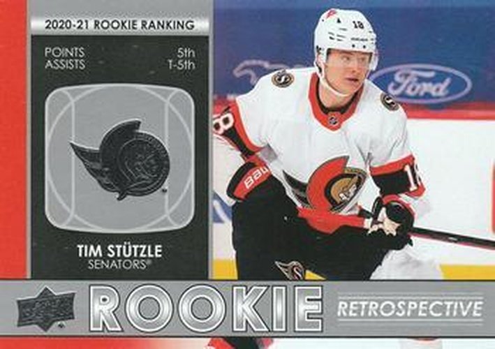 #RR-17 Tim Stutzle - Ottawa Senators - 2021-22 Upper Deck - Rookie Retrospective Hockey