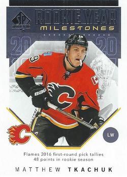 #RYM-MT Matthew Tkachuk - Calgary Flames - 2018-19 SP Authentic - Rookie Year Milestones Hockey