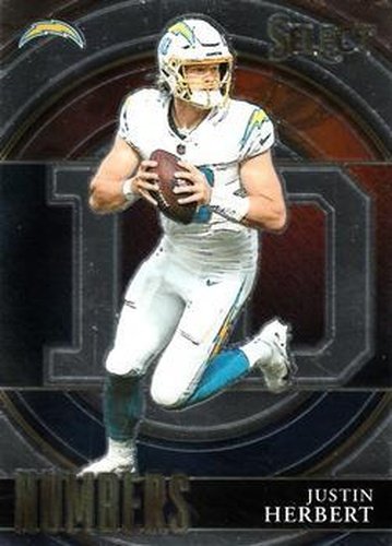 #SN-4 Justin Herbert - Los Angeles Chargers - 2021 Panini Select - Select Numbers Football