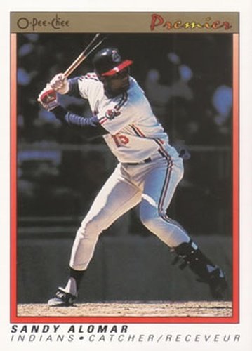 #2 Sandy Alomar Jr. - Cleveland Indians - 1991 O-Pee-Chee Premier Baseball