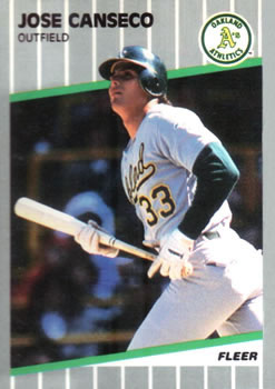 1991 Fleer Baseball Card - Jose Canseco #5 - Oakland Athletics