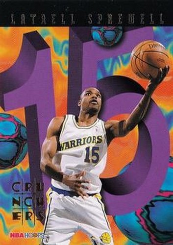 #7 Latrell Sprewell - Golden State Warriors - 1995-96 Hoops Basketball - Number Crunchers
