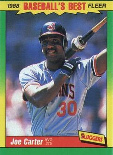 #7 Joe Carter - Cleveland Indians - 1988 Fleer Baseball's Best Sluggers vs Pitchers