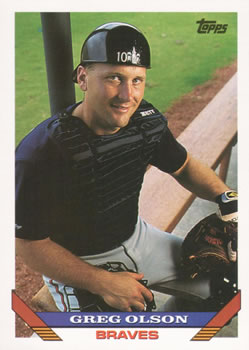 #708 Greg Olson - Atlanta Braves - 1993 Topps Baseball