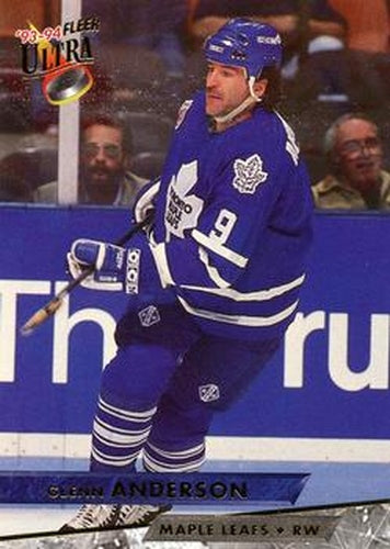 #9 Glenn Anderson - Toronto Maple Leafs - 1993-94 Ultra Hockey