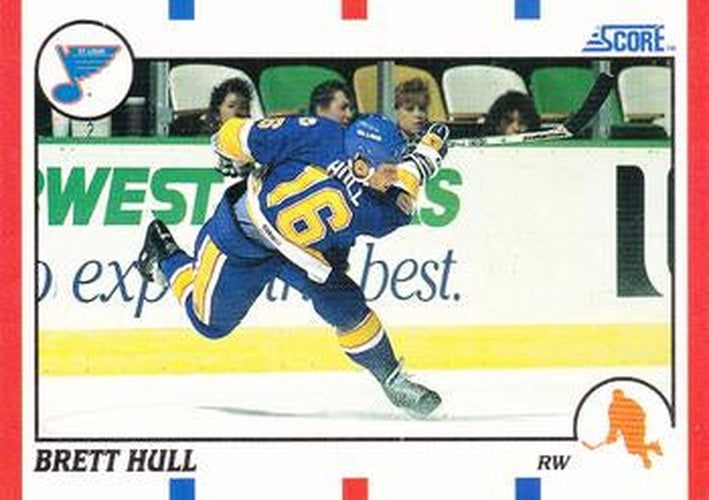 #100 Brett Hull - St. Louis Blues - 1990-91 Score Hottest and Rising Stars Hockey