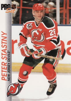 #100 Peter Stastny - New Jersey Devils - 1992-93 Pro Set Hockey