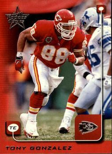 #100 Tony Gonzalez - Kansas City Chiefs - 1999 Leaf Rookies & Stars Football