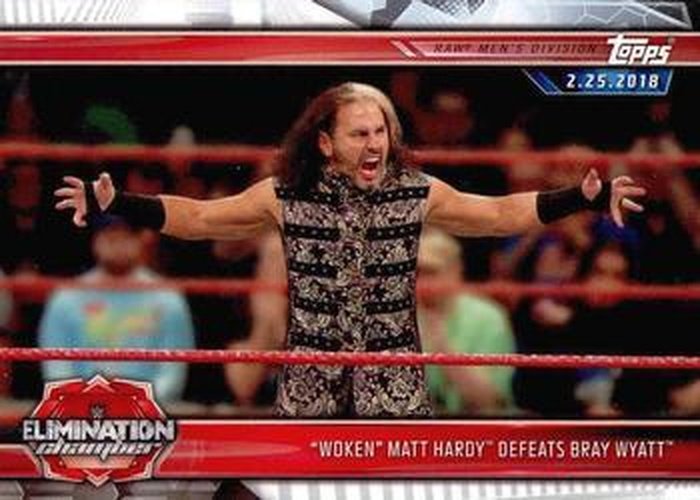 #100 "Woken" Matt Hardy Defeats Bray Wyatt - 2019 Topps WWE Road to Wrestlemania Wrestling