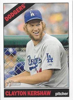 #100b Clayton Kershaw - Los Angeles Dodgers - 2015 Topps Heritage Baseball