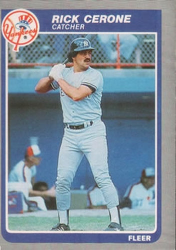 #123 Rick Cerone - New York Yankees - 1985 Fleer Baseball