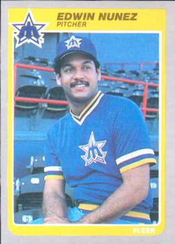 #496 Edwin Nunez - Seattle Mariners - 1985 Fleer Baseball