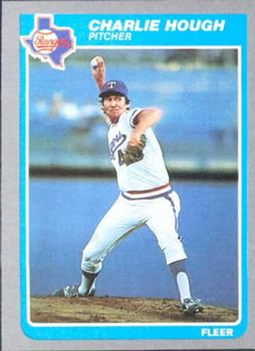 #558 Charlie Hough - Texas Rangers - 1985 Fleer Baseball