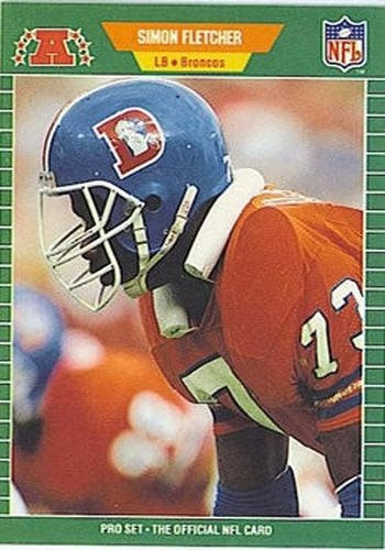 #101 Simon Fletcher - Denver Broncos - 1989 Pro Set Football