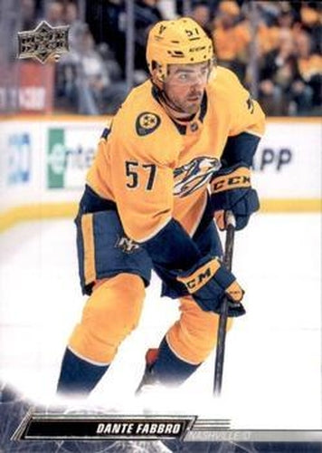 #101 Dante Fabbro - Nashville Predators - 2022-23 Upper Deck Hockey