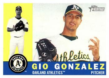 #101 Gio Gonzalez - Oakland Athletics - 2009 Topps Heritage Baseball