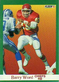 #101 Barry Word - Kansas City Chiefs - 1991 Fleer Football