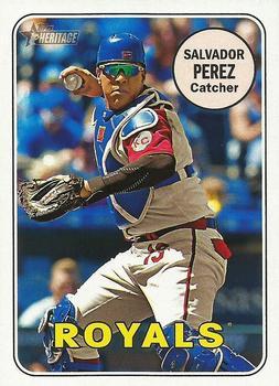 #101c Salvador Perez - Kansas City Royals - 2018 Topps Heritage Baseball