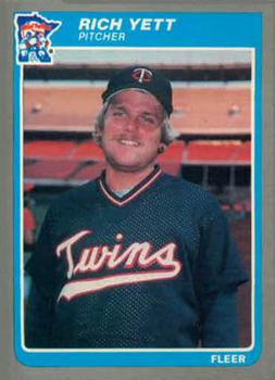 #U-131 Rich Yett - Minnesota Twins - 1985 Fleer Update Baseball