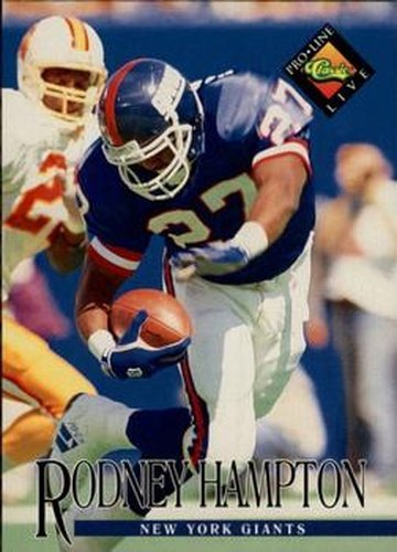 #102 Rodney Hampton - New York Giants - 1994 Pro Line Live Football
