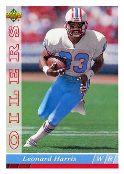 #102 Leonard Harris - Houston Oilers - 1993 Upper Deck Football