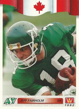 #102 Jeff Fairholm - Saskatchewan Roughriders - 1992 All World CFL Football