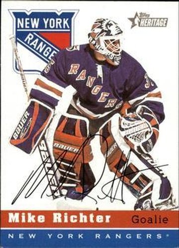 #102 Mike Richter - New York Rangers - 2000-01 Topps Heritage Hockey