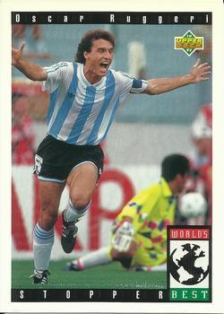 #102 Oscar Ruggeri - Argentina - 1993 Upper Deck World Cup Preview English/Spanish Soccer