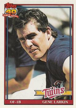 #102 Gene Larkin - Minnesota Twins - 1991 O-Pee-Chee Baseball
