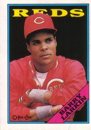 #102 Barry Larkin - Cincinnati Reds - 1988 O-Pee-Chee Baseball
