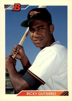 #103 Ricky Gutierrez - Baltimore Orioles - 1992 Bowman Baseball