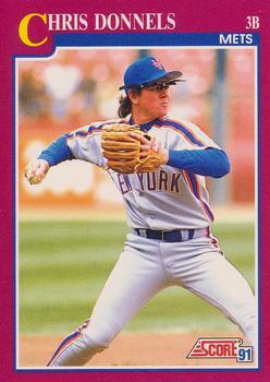 #104T Chris Donnels - New York Mets - 1991 Score Rookie & Traded Baseball