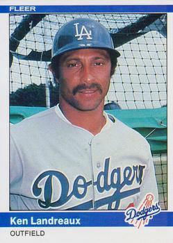 #104 Ken Landreaux - Los Angeles Dodgers - 1984 Fleer Baseball