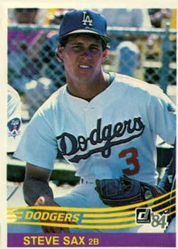 #104 Steve Sax - Los Angeles Dodgers - 1984 Donruss Baseball