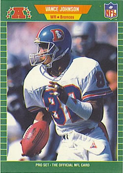 #105 Vance Johnson - Denver Broncos - 1989 Pro Set Football