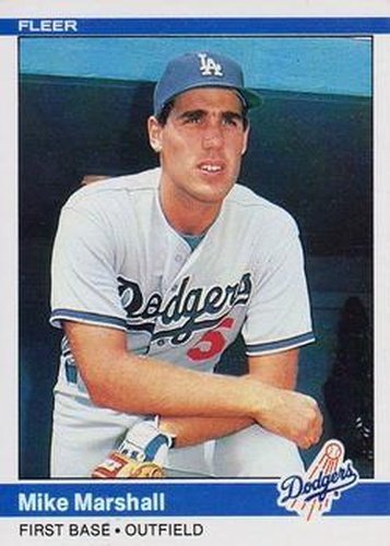 #105 Mike Marshall - Los Angeles Dodgers - 1984 Fleer Baseball