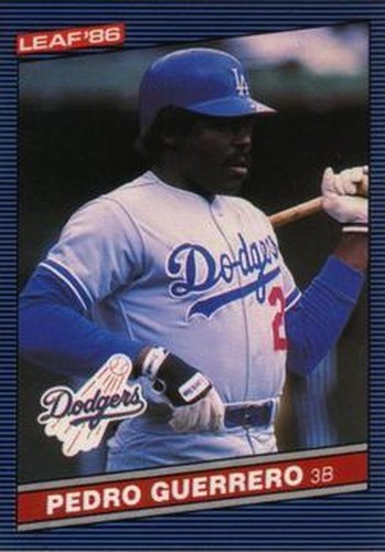 #105 Pedro Guerrero - Los Angeles Dodgers - 1986 Leaf Baseball