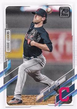 #105 Shane Bieber - Cleveland Indians - 2021 Topps Baseball