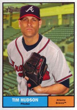 #105 Tim Hudson - Atlanta Braves - 2010 Topps Heritage Baseball