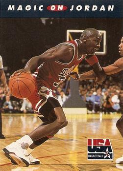 #105 Magic on Jordan - USA - 1992 SkyBox USA Basketball