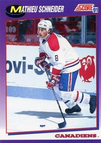 #105 Mathieu Schneider - Montreal Canadiens - 1991-92 Score American Hockey