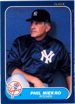 #112 Phil Niekro - New York Yankees - 1986 Fleer Baseball
